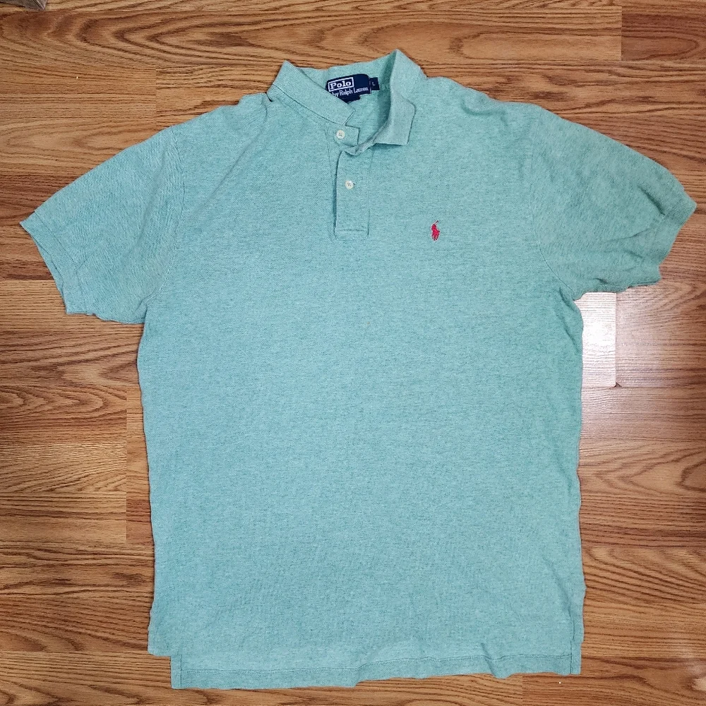 Polo Ralph Lauren Men’s Polo Shirt Large Classic Fit Purple Pony Logo VTG - Picture 1 of 10